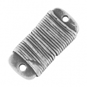 1 unidad. Conector aleacin de zinc plata vieja 15x7x2mm. Agujeros 1mm