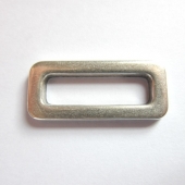 Entrepieza rectangular zamak bao de plata. 39x18mm