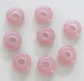 20 unidades. Abalorio rondel resina 4x8mm. Pase 2,5mm. LILA ROSADO