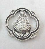 130 unid. Conector Virgen del Roco en aleacin de metal. Tamao.19x17mm. Pase 6x3mm