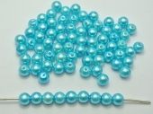 20 unidades. Abalorios acrilicos azul claro 10mm. Pase 2,5mm