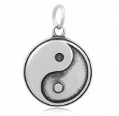 Colgante acero inoxidable yin yang 20mm. Anilla pase 2mm