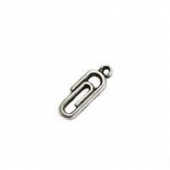 Colgante clip 14x6mm. Zamak bao de plata