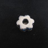 Abalorios zamak bao de plata flor 13mm. Pase 10x2,5mm